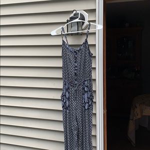 Beautiful multi patterned blue jump suite